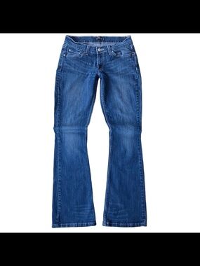 Levis Jeans Womens 7M Denim Too Superlow 524 Low Rise Bootcut Flap Y2K Style